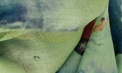 Saachi Lightweight Fly Away Butterfly Scarf In Green