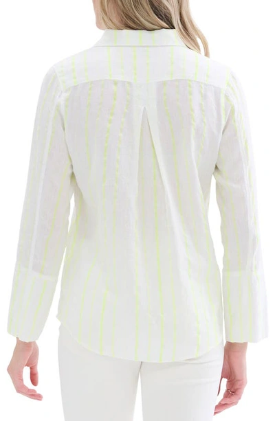 HATLEY NEON STRIPE COTTON BLEND BUTTON-UP SHIRT 
