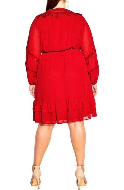 City Chic Trendy Plus Size Sweetheart Dress In Love Red