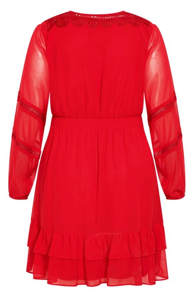 City Chic Trendy Plus Size Sweetheart Dress In Love Red
