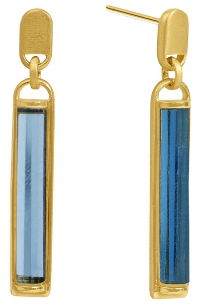 Shop Dean Davidson Revival Semiprecious Stone Drop Earrings In Denim Blue/ Gold