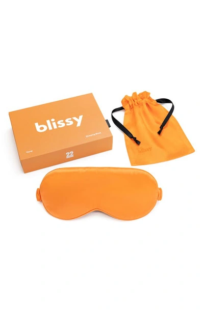 Blissy Silk Sleep Mask In Coral