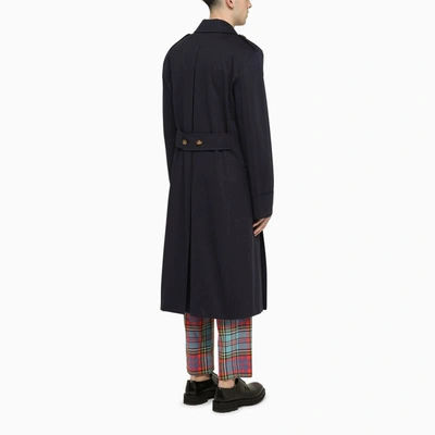 Shop Vivienne Westwood Double-breasted Duster Coat Navy In Blue