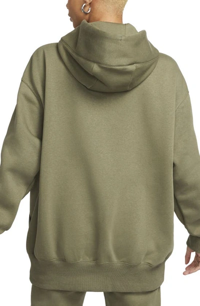 Shop Nike Sportswear Phoenix Oversize Fleece Hoodie In Medium Olive/ Sail
