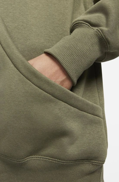 Shop Nike Sportswear Phoenix Oversize Fleece Hoodie In Medium Olive/ Sail