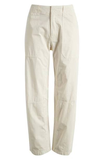 Shop Rag & Bone Leyton Crop Cotton Work Pants In Ivory