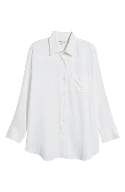 Rip Curl Premium Linen Button-up Blouse In White