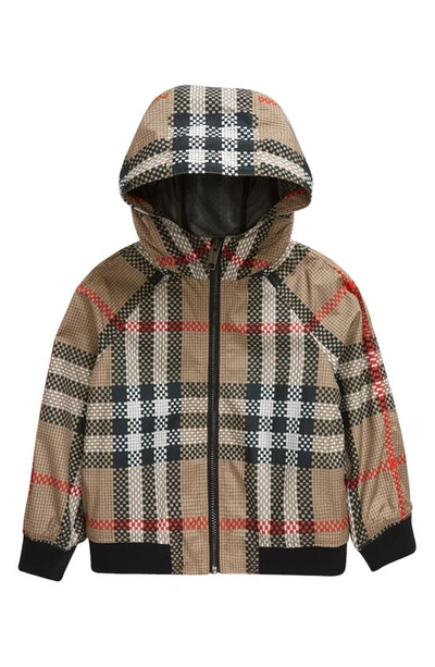 Shop Burberry Kids' Troy Hooded Raincoat In Archive Beige Ip Pat