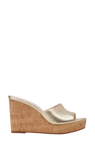 Shop Kate Spade Penelope Platform Wedge Sandal In Pale Gold