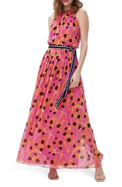 Shop Diane Von Furstenberg Miriam Sleeveless Print Dress In Ladybug Dot