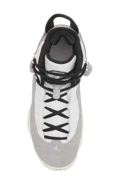 Shop Nike Kids' Jordan 6 Rings High Top Sneaker In Smoke Grey/ White/ Black/ Sail