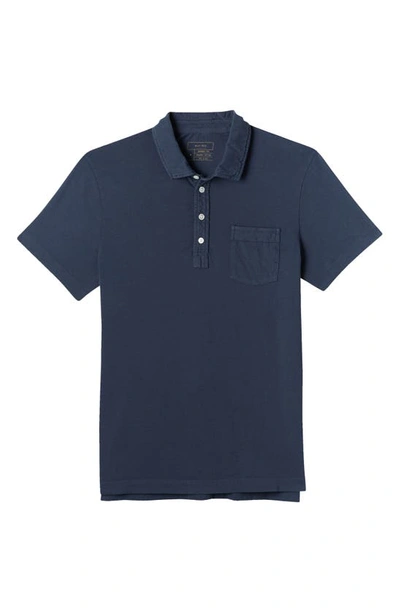 Shop Billy Reid Pensacola Slim Fit Organic Cotton Pocket Polo In Navy