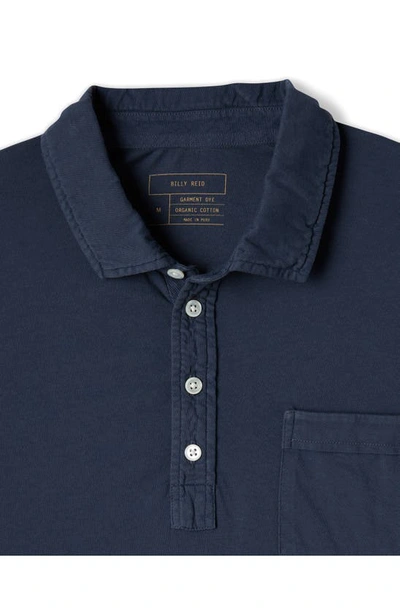 Billy Reid Pensacola Slim Fit Organic Cotton Pocket Polo In Navy