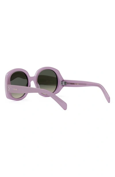 Shop Celine 53mm Gradient Round Sunglasses In Shiny Lilac / Gradient Brown