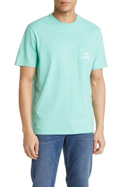 Shop Tommy Bahama Starting Lineup Pocket Graphic T-shirt In Gentle Breeze Heather