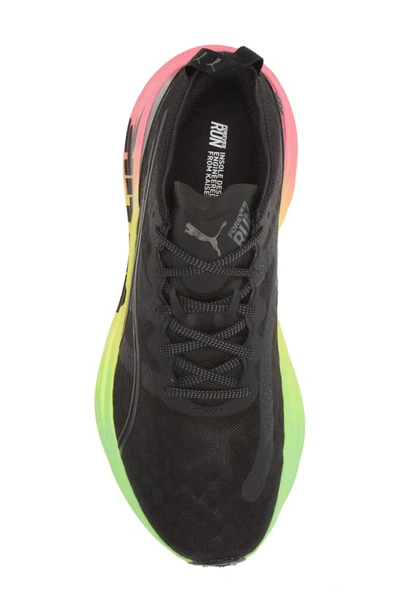 Shop Puma Foreverrun Nitro Futrograde Running Sneaker In  Black-green Gecko