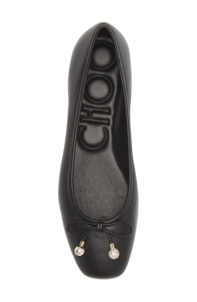 Jimmy Choo Ballet Shoes With Round Head And Flat Soles In Black