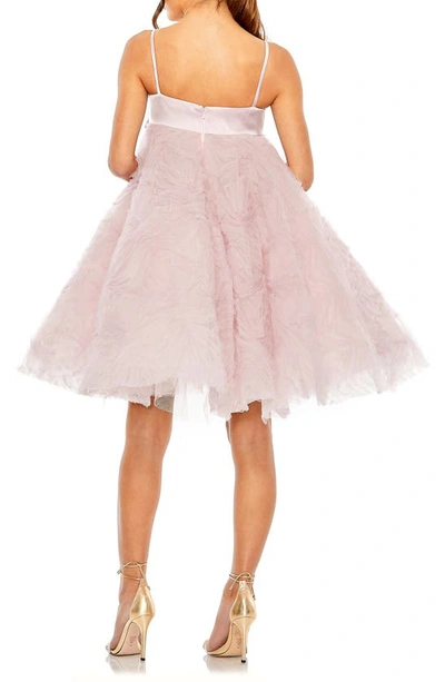 Shop Mac Duggal Bow Front Tulle Cocktail Minidress In Rose