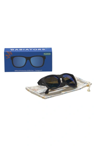 Babiators Kid's Mirrored Navigator Sunglasses In Jet Black