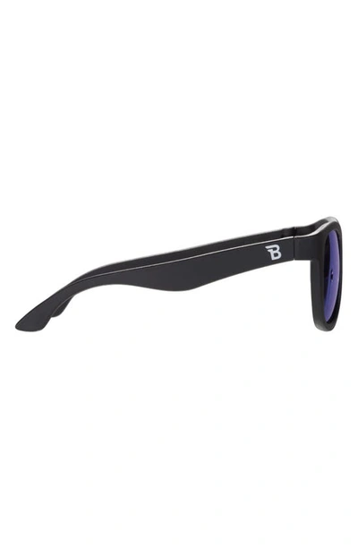 Babiators Kid's Mirrored Navigator Sunglasses In Jet Black
