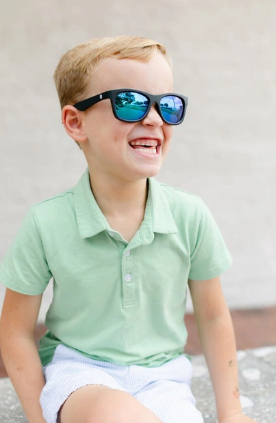 Babiators Kid's Mirrored Navigator Sunglasses In Jet Black