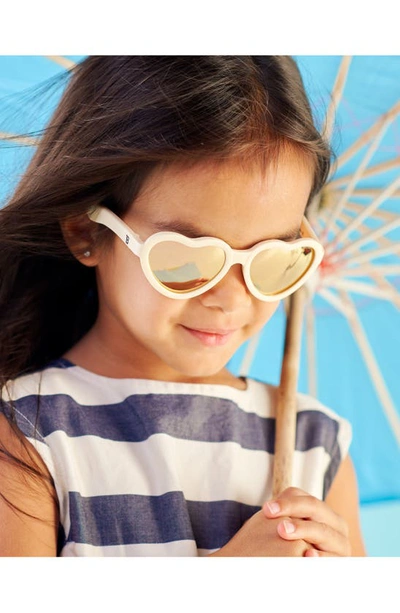 Shop Babiators Kids' Polarized Heart Shaped Sunglasses In Sweet Cream