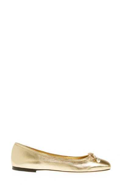 Jimmy Choo Elme Metallic Leather Ballet Flats In Gold