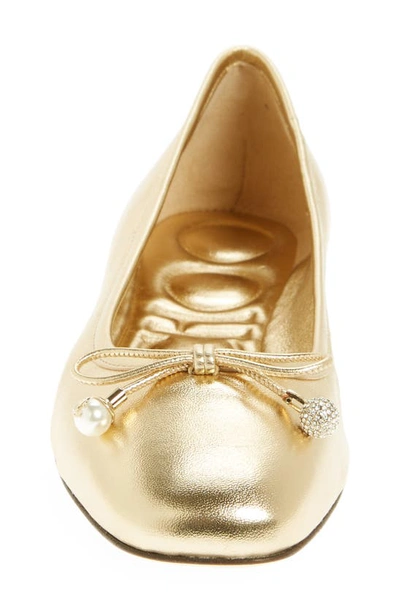 Jimmy Choo Elme Metallic Leather Ballet Flats In Gold