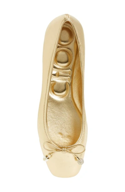Jimmy Choo Elme Metallic Leather Ballet Flats In Gold