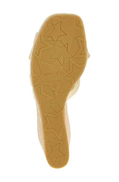 Shop Jimmy Choo Maribou Wedge Slide Sandal In Gold