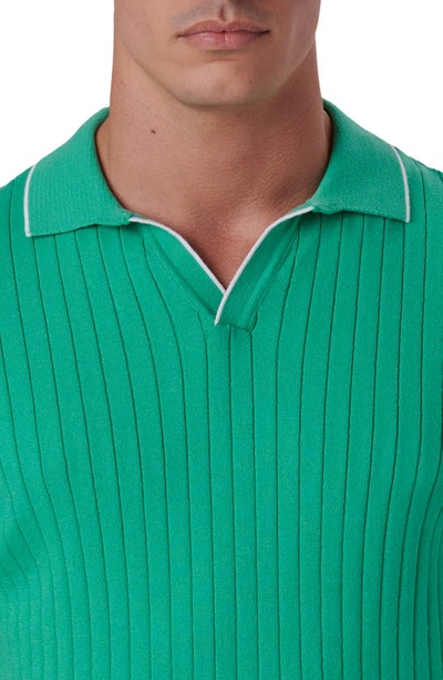 Shop Bugatchi Rib Short Sleeve Sweater In Jade