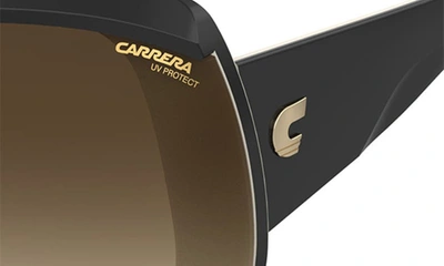 Shop Carrera Eyewear 99mm Gradient Shield Sunglasses In Black White/ Brown Gradient
