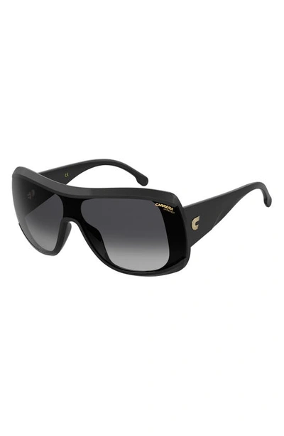 Shop Carrera Eyewear 99mm Gradient Shield Sunglasses In Black/ Grey Shaded