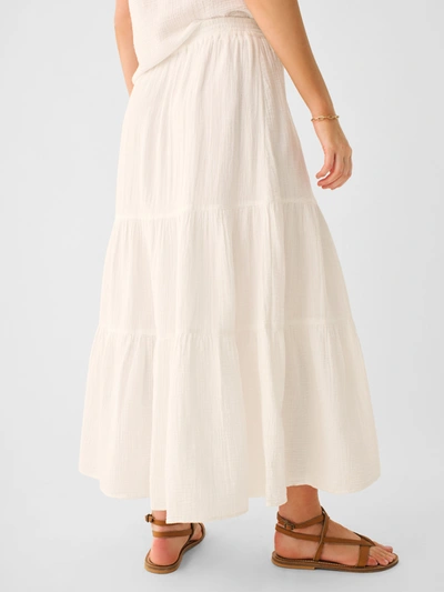Shop Faherty Dream Cotton Gauze Valentina Skirt In White
