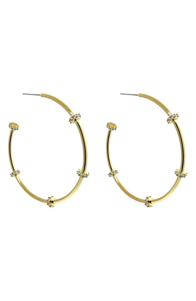 Shop Liza Schwartz Pavé Cz Hoop Earrings In Gold