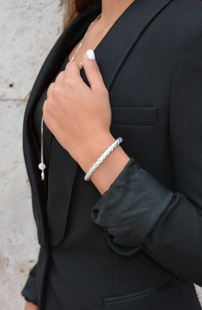 Liza Schwartz Stainless Steel & Leather Bracelet In Silver