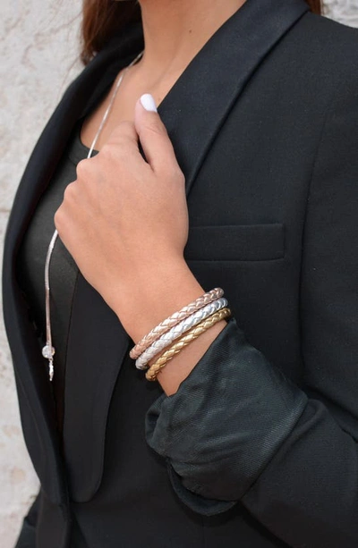 Liza Schwartz Stainless Steel & Leather Bracelet In Gold