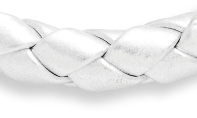 Liza Schwartz Stainless Steel & Leather Bracelet In Silver