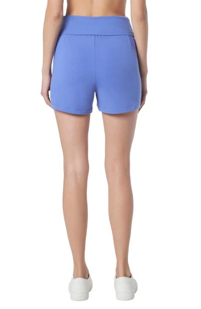 Shop Andrew Marc Sport Foldover Pull-on French Terry Shorts In Veri Peri
