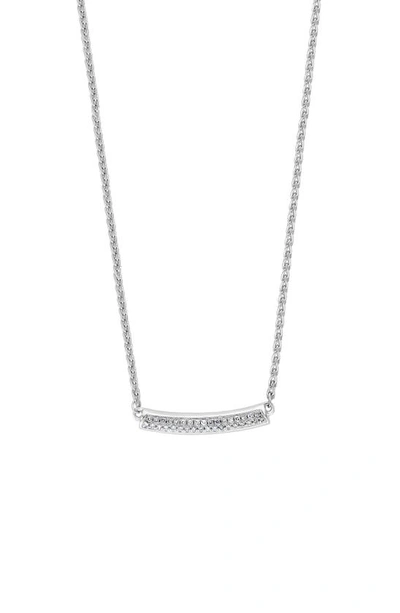 Shop Effy Sterling Silver Pavé Diamond Bar Pendant Necklace