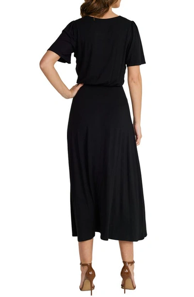 Shop Mila Mae Button Trim Stretch Knit Maxi Dress In Black