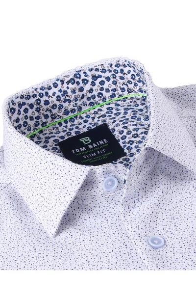 Shop Tom Baine Slim Fit Short Sleeve Performance Button-up Shirt In White