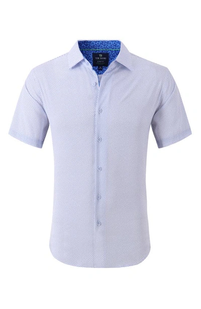 Shop Tom Baine Slim Fit Short Sleeve Performance Stretch Button-up Shirt In White