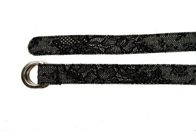 Shop Byblos Elegant Black Textured Weave Leather Women's Belt
