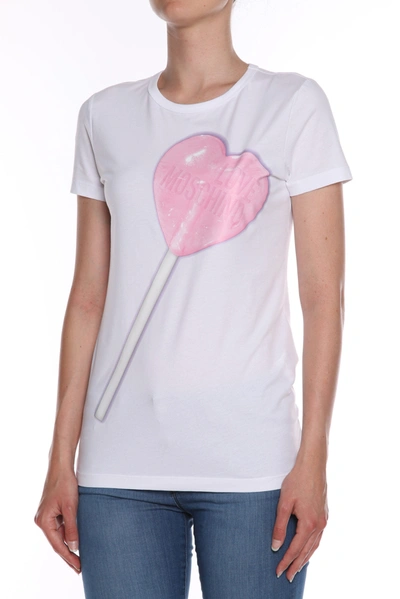 Shop Love Moschino White Cotton Tops &amp; Women's T-shirt