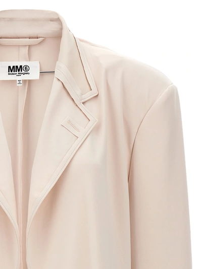 Shop Mm6 Maison Margiela Jersey Single Breast Blazer Jacket Jackets Pink