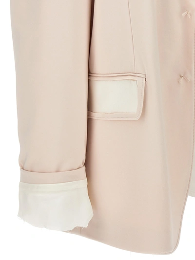 Shop Mm6 Maison Margiela Jersey Single Breast Blazer Jacket Jackets Pink
