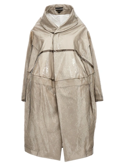 Shop Comme Des Garçons Oversize Texture Trench Coat Coats, Trench Coats Gray