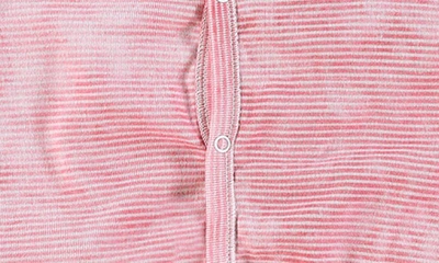 Shop Paigelauren Short Sleeve Stripe Romper In Marble Super Pink