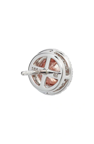 Shop Lightbox 2-carat Lab Grown Diamond Halo Stud Earrings In Pink/ 14k White Gold